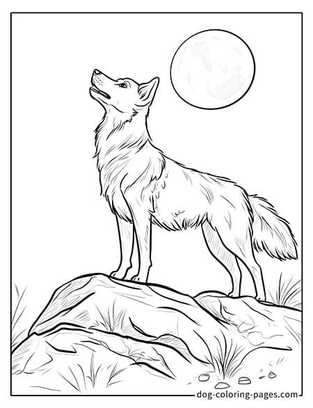 realistic dog coloring pages - round full moon 10