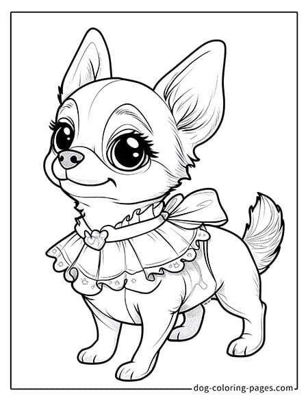 Happy chihuahua dog coloring pages-09