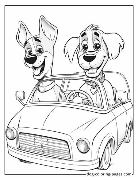 clifford the big red dog coloring pages driving a car-8