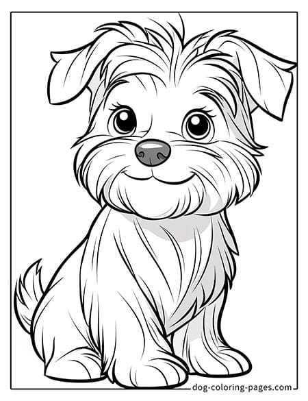 Cute puppy dog coloring page - Happy puppy with a big smile-11