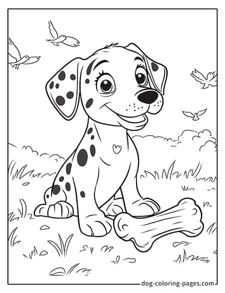 dalmatian dog coloring page-05