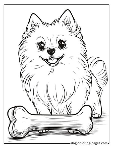 Happy dog bone coloring page 03