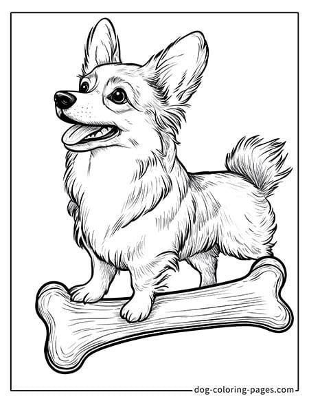 standing on a dog bone coloring page 11