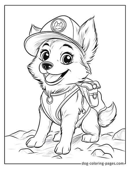 Husky dog coloring page - Husky wearing a baseball cap 4401