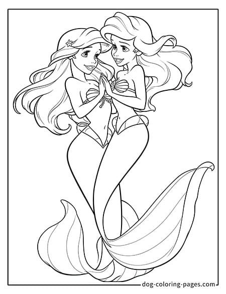 Ariel coloring pages dancing with her mermaid sisters 1301