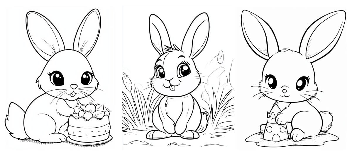 Happy Bunny Coloring Page with a Big Smile 123