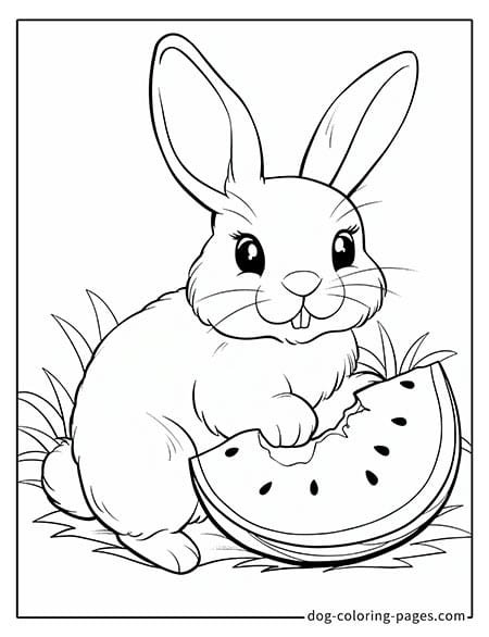 Bunny coloring page of two bunnies sitting together 6401