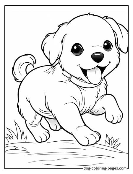 Puppy dog coloring pages - Running puppy 4601