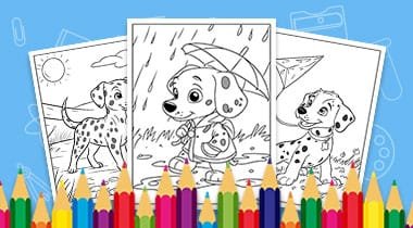 Dalmatian dog coloring page 01