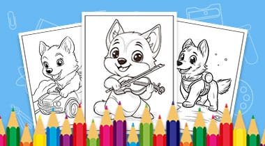 Husky dog coloring pages 01