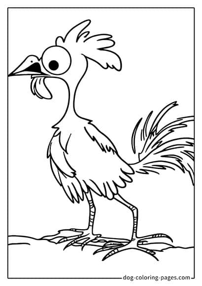 Moana 2 Coloring Pages - Hei Hei Standing on the Beach 14